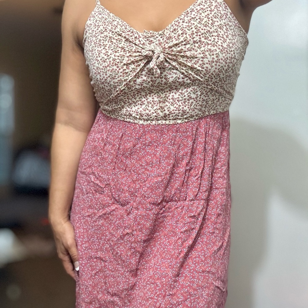 Floral Pink and Cream Dress